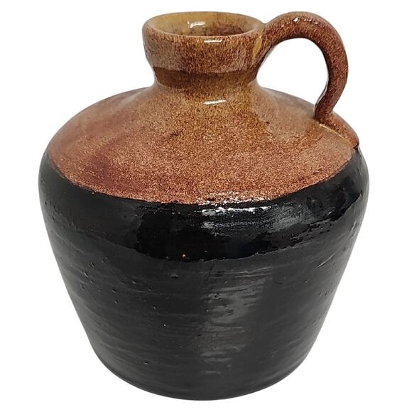 Vintage Old Sturbridge Villiage Elegant Brown Black Red Pottery Jug Three Tone - Picture 1 of 6